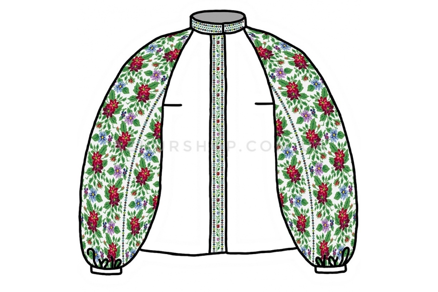 Дизайн (схема для вишивання) сорочки 873-18/09 "Квіти" РС001